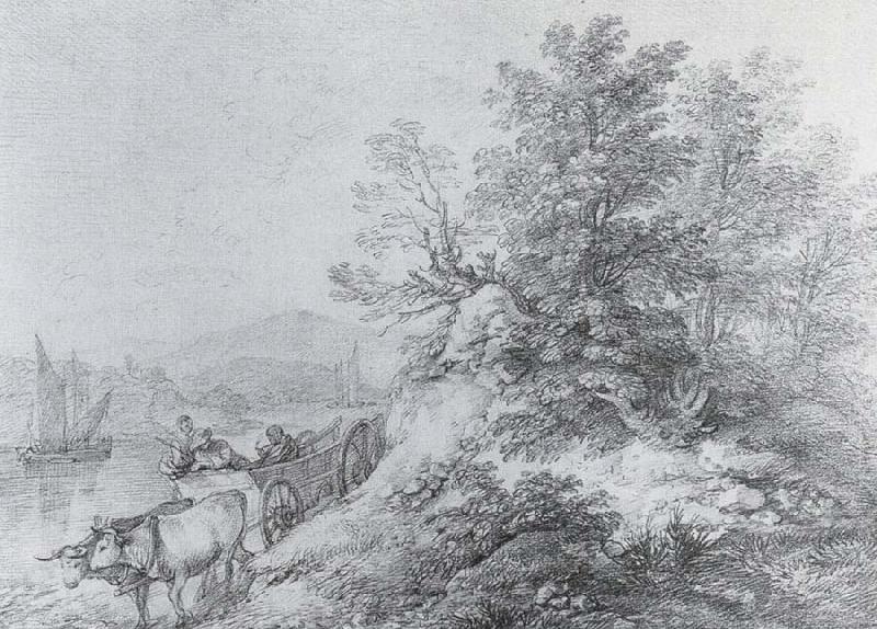 Thomas Gainsborough Ox Cart by the Bands of a Navigable River